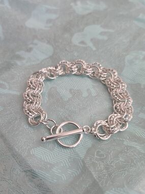 Silver Plated Twisted Rope Link Bracelet - Women's Jewelry 8"